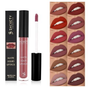 SHCOETY 12-Colour Matte Lip Gloss – Lengthy-Lasting, Non-Stick, Waterproof Lip Glaze with Excessive-High quality Components and Sunscreen Safety